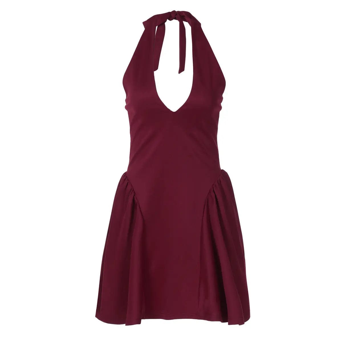 Sexy Deep V-neck Halter Dress Ins Fashion Slim Short Dress For Party Clothing Women Saboor store