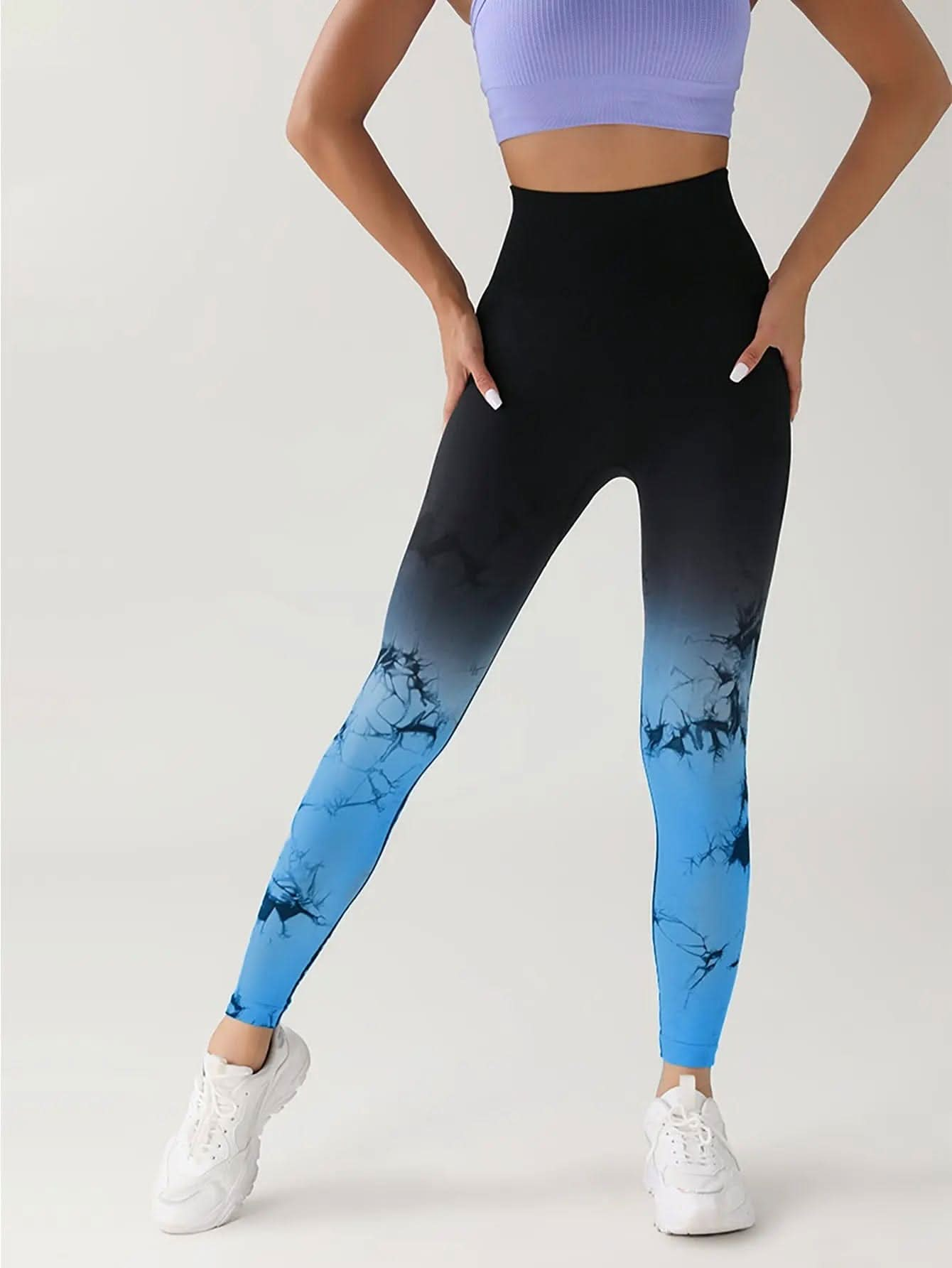 Saboor store  Blue / L Tie Dye leggings Color Yoga Sports Leggings