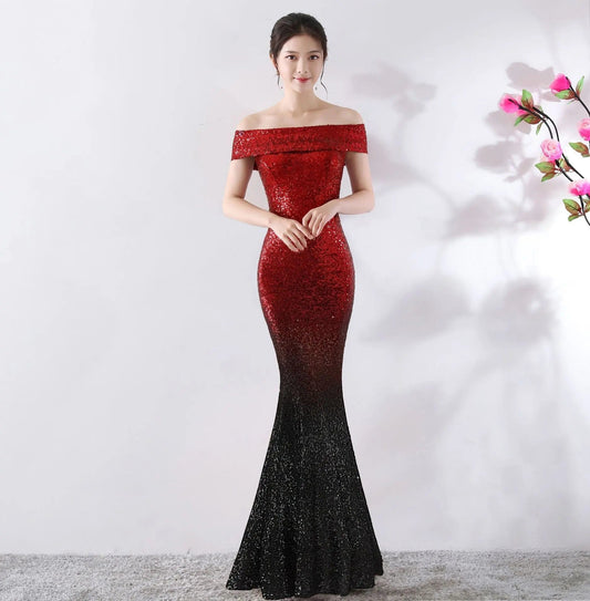 Birthday Party Dress Slimming Host Long Dress Saboor store