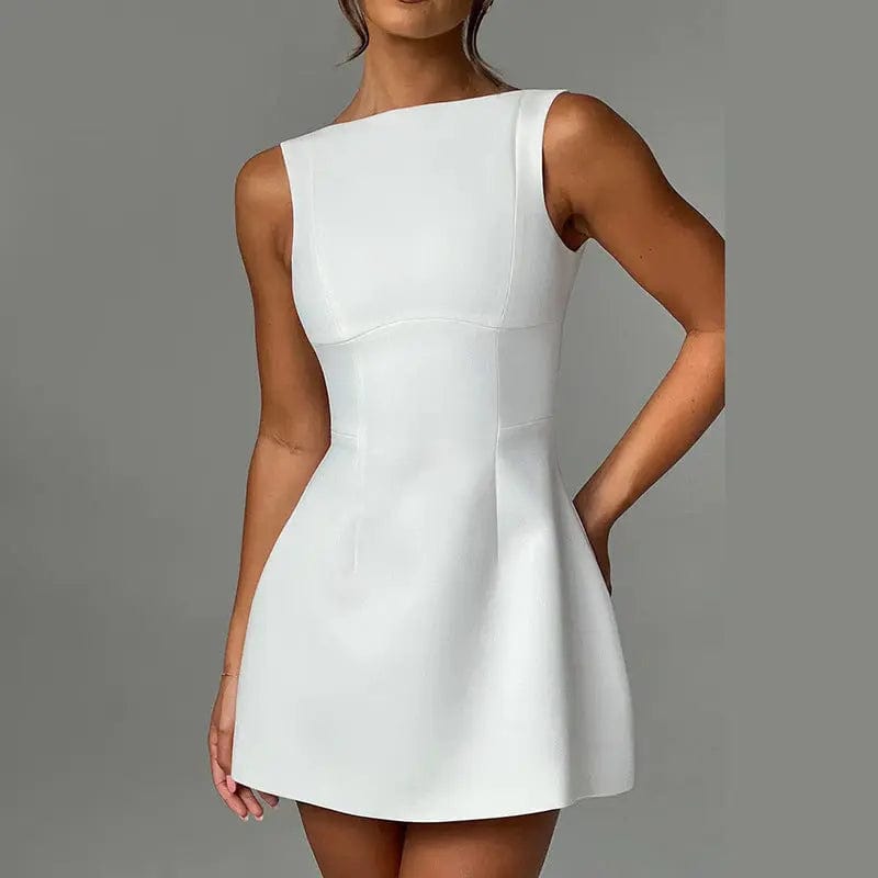 Sexy Slim-fitting Backless Dress Summer Sleeveless Short Dresses Saboor store