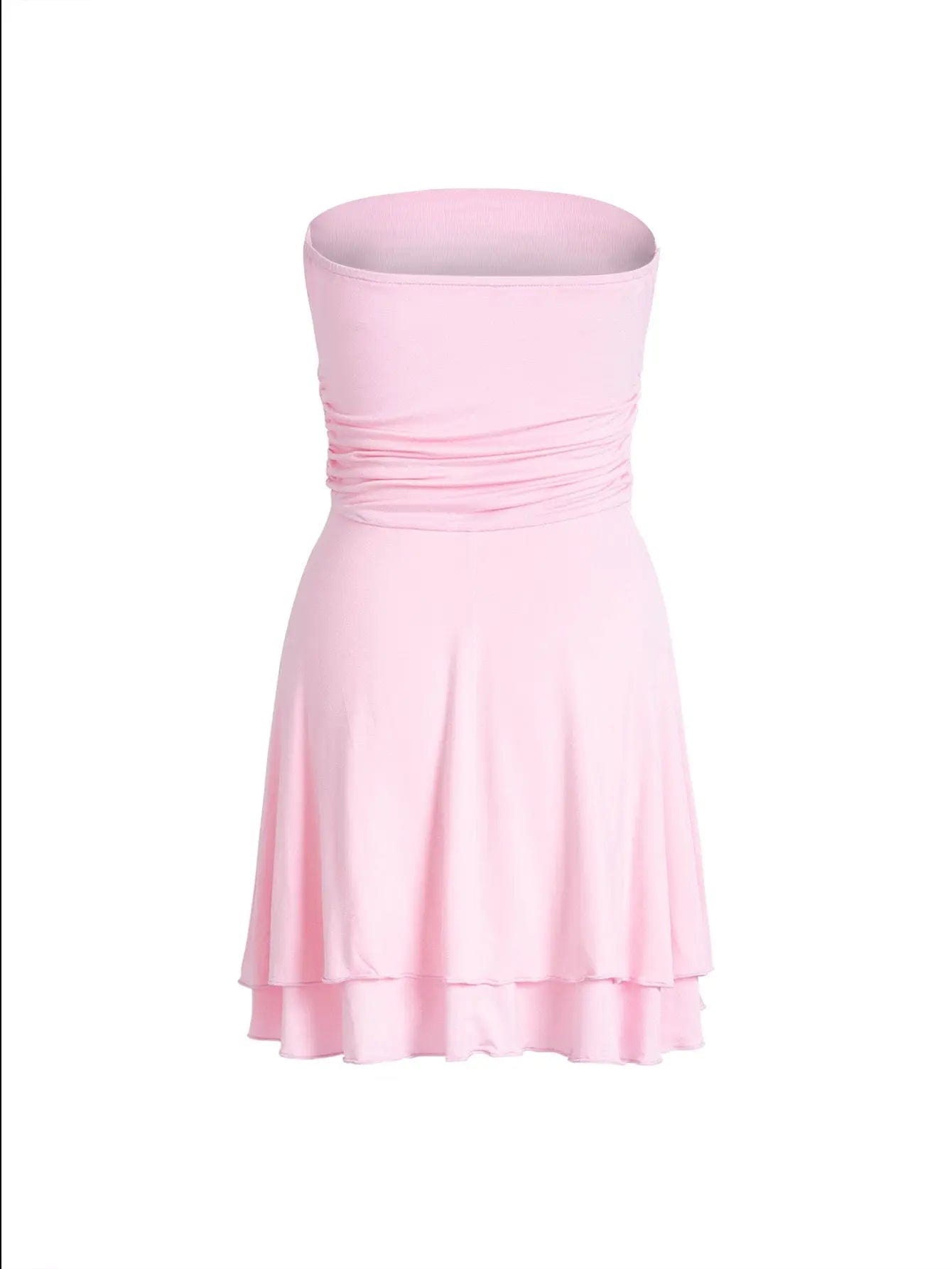 Y2K Tube-top Short Dress Summer Sexy Pleated Tight Dresses For Womens Clothing Saboor store