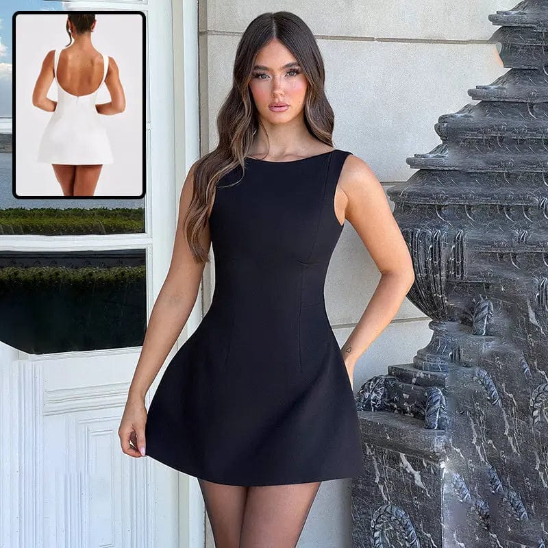 Sexy Slim-fitting Backless Dress Summer Sleeveless Short Dresses Saboor store