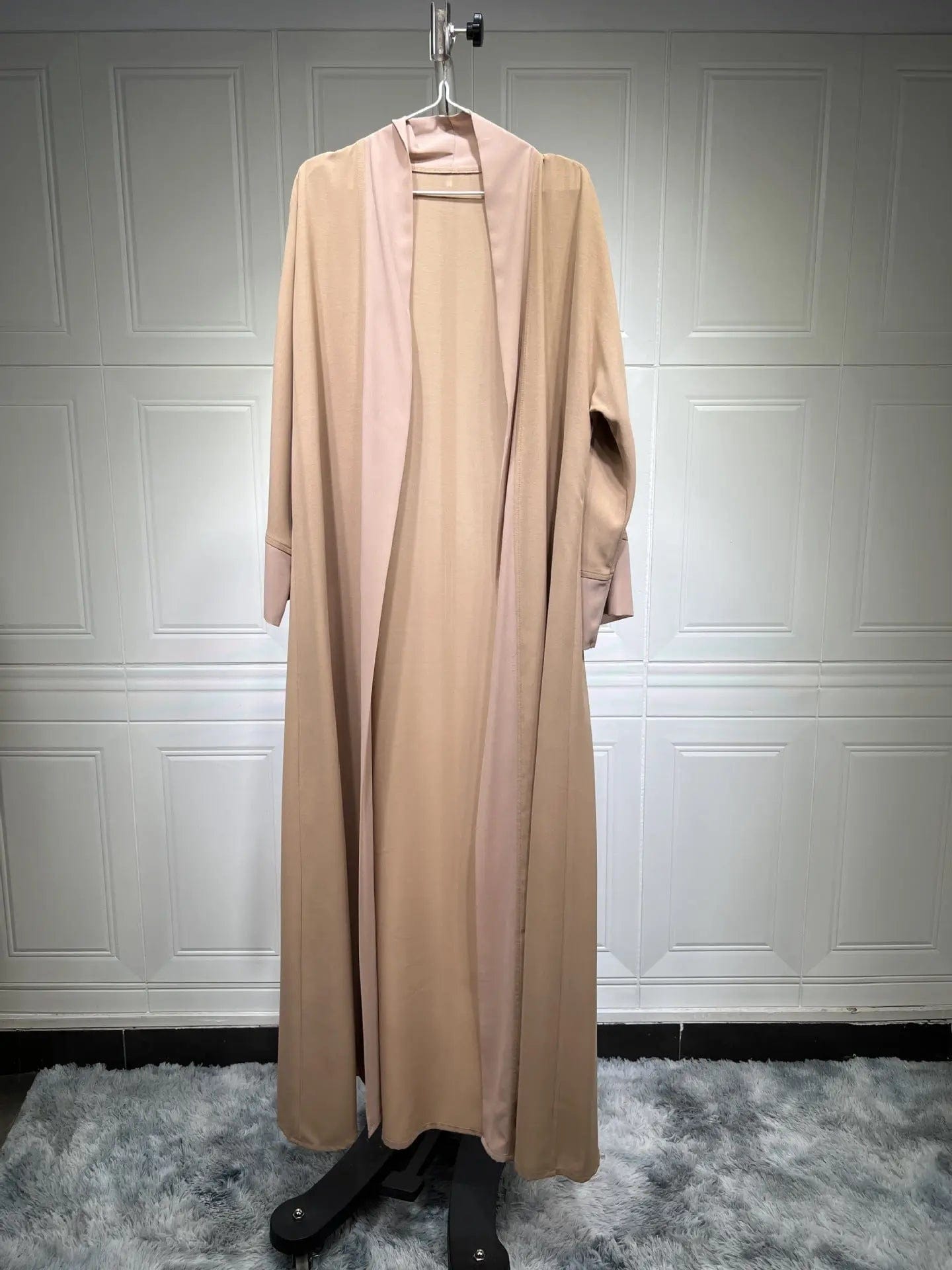 Saboor store  Apricot Coat / L Muslim Cardigan Coat Chiffon Patchwork