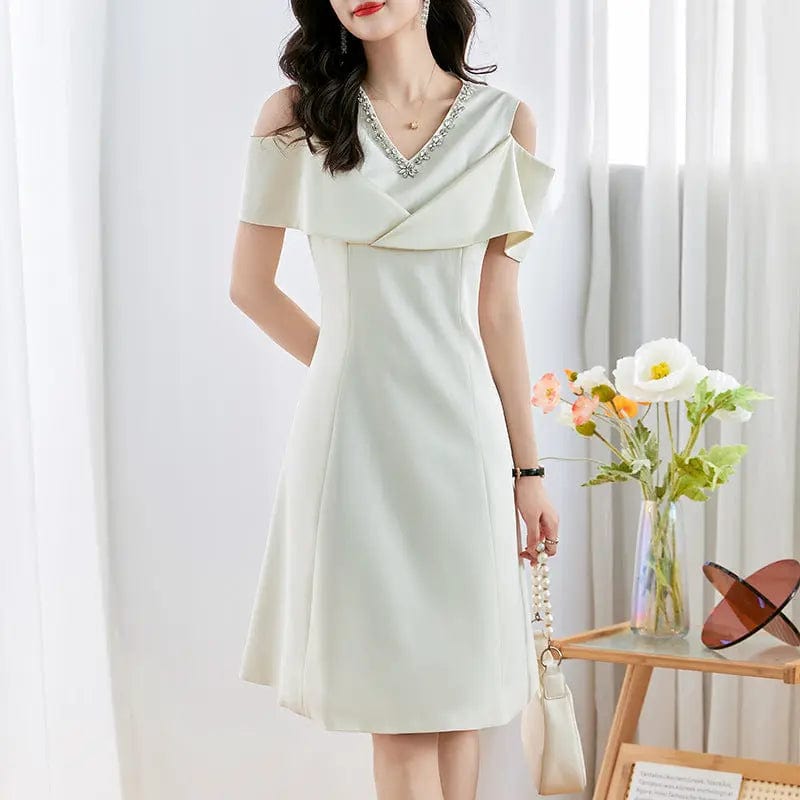 Saboor store  Apricot / L slim fit dress