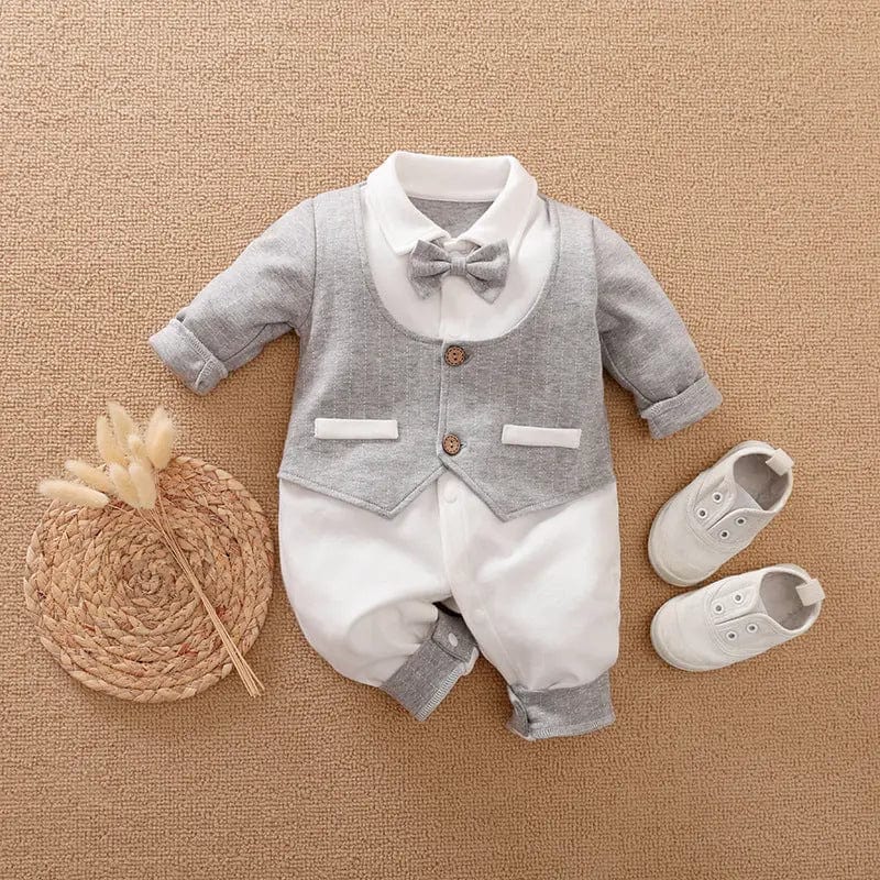 Saboor store  Baby Jumpsuit Spring And Autumn Models Foreign Trade Gentleman Baby Clothes Long-Sleeved Baby Clothes Baby Clothes as shown / 59cm / B Baby Jumpsuit Spring And Autumn Models Foreign Trade Gentleman Baby Clothes Long-Sleeved Baby Clothes Baby Clothes