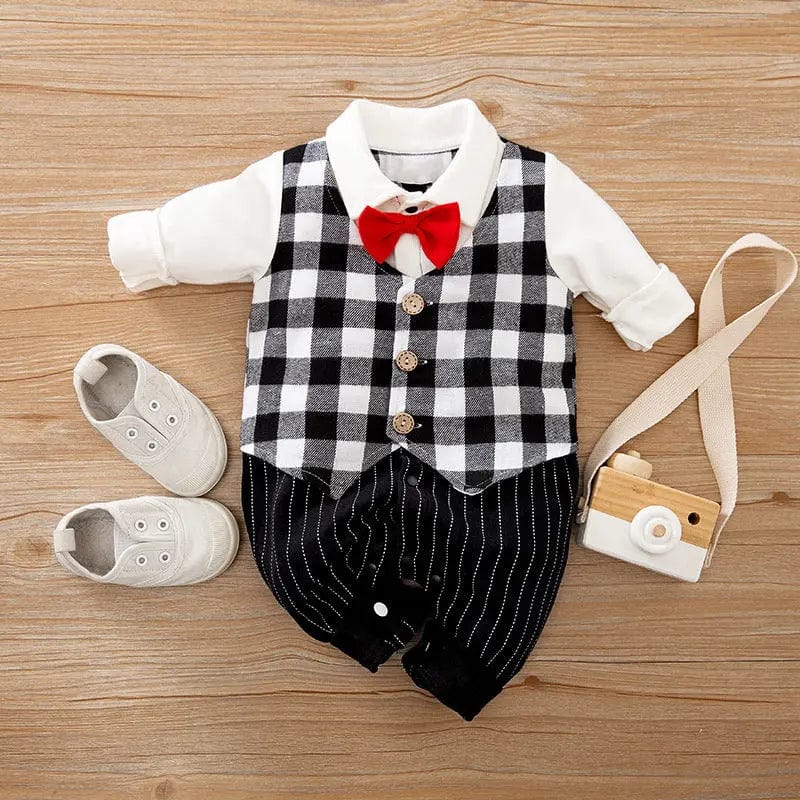 Saboor store  Baby Jumpsuit Spring And Autumn Models Foreign Trade Gentleman Baby Clothes Long-Sleeved Baby Clothes Baby Clothes as shown / 59cm / M Baby Jumpsuit Spring And Autumn Models Foreign Trade Gentleman Baby Clothes Long-Sleeved Baby Clothes Baby Clothes