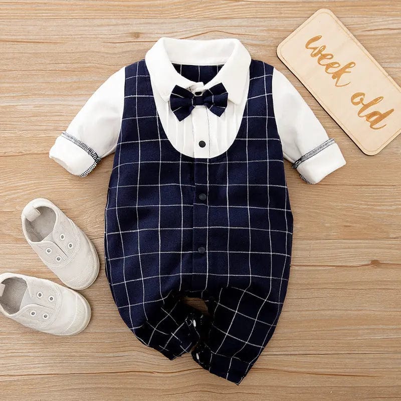 Saboor store  Baby Jumpsuit Spring And Autumn Models Foreign Trade Gentleman Baby Clothes Long-Sleeved Baby Clothes Baby Clothes as shown / 59cm / N Baby Jumpsuit Spring And Autumn Models Foreign Trade Gentleman Baby Clothes Long-Sleeved Baby Clothes Baby Clothes