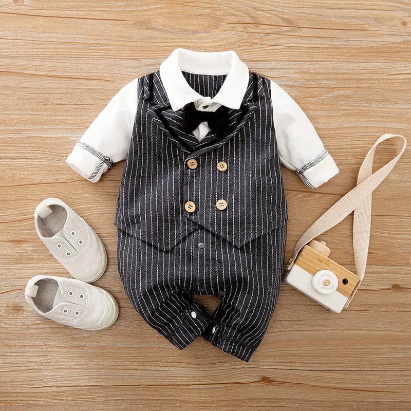 Saboor store  Baby Jumpsuit Spring And Autumn Models Foreign Trade Gentleman Baby Clothes Long-Sleeved Baby Clothes Baby Clothes as shown / 59cm / P Baby Jumpsuit Spring And Autumn Models Foreign Trade Gentleman Baby Clothes Long-Sleeved Baby Clothes Baby Clothes