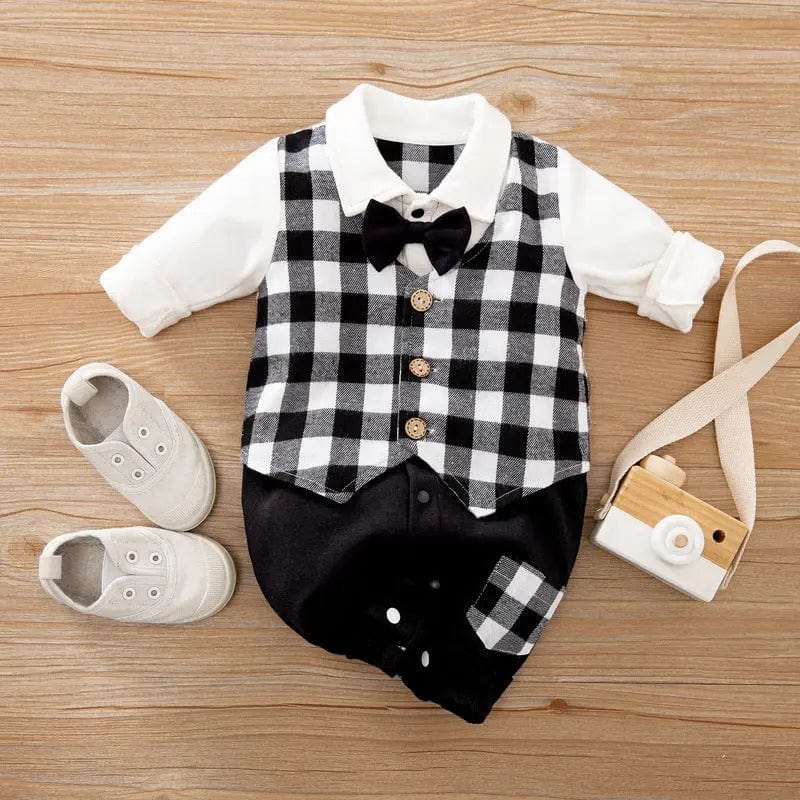 Saboor store  Baby Jumpsuit Spring And Autumn Models Foreign Trade Gentleman Baby Clothes Long-Sleeved Baby Clothes Baby Clothes as shown / 66cm / O Baby Jumpsuit Spring And Autumn Models Foreign Trade Gentleman Baby Clothes Long-Sleeved Baby Clothes Baby Clothes