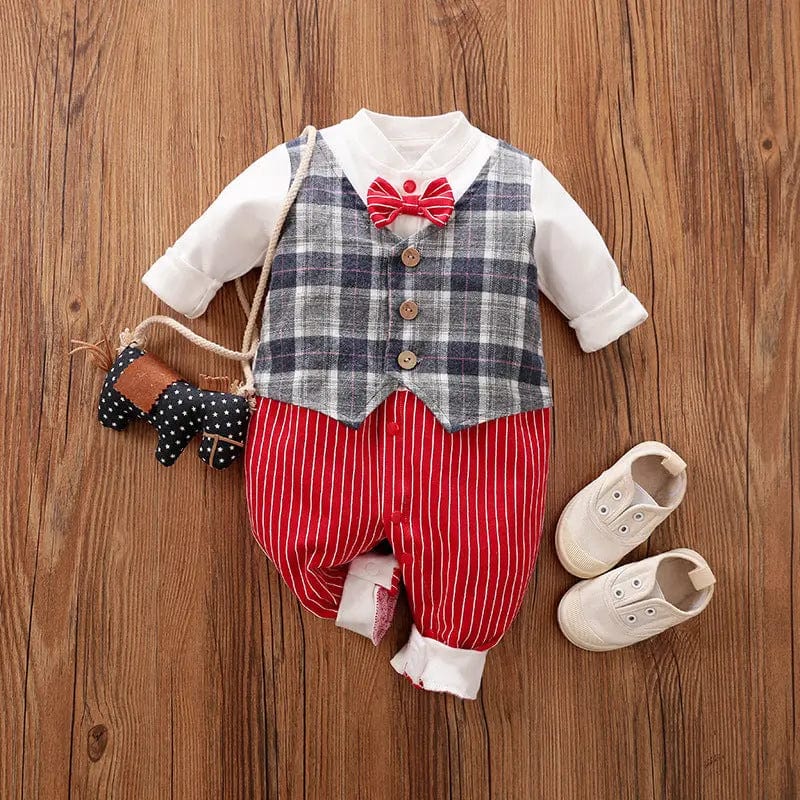 Saboor store  Baby Jumpsuit Spring And Autumn Models Foreign Trade Gentleman Baby Clothes Long-Sleeved Baby Clothes Baby Clothes as shown / 73cm / E Baby Jumpsuit Spring And Autumn Models Foreign Trade Gentleman Baby Clothes Long-Sleeved Baby Clothes Baby Clothes