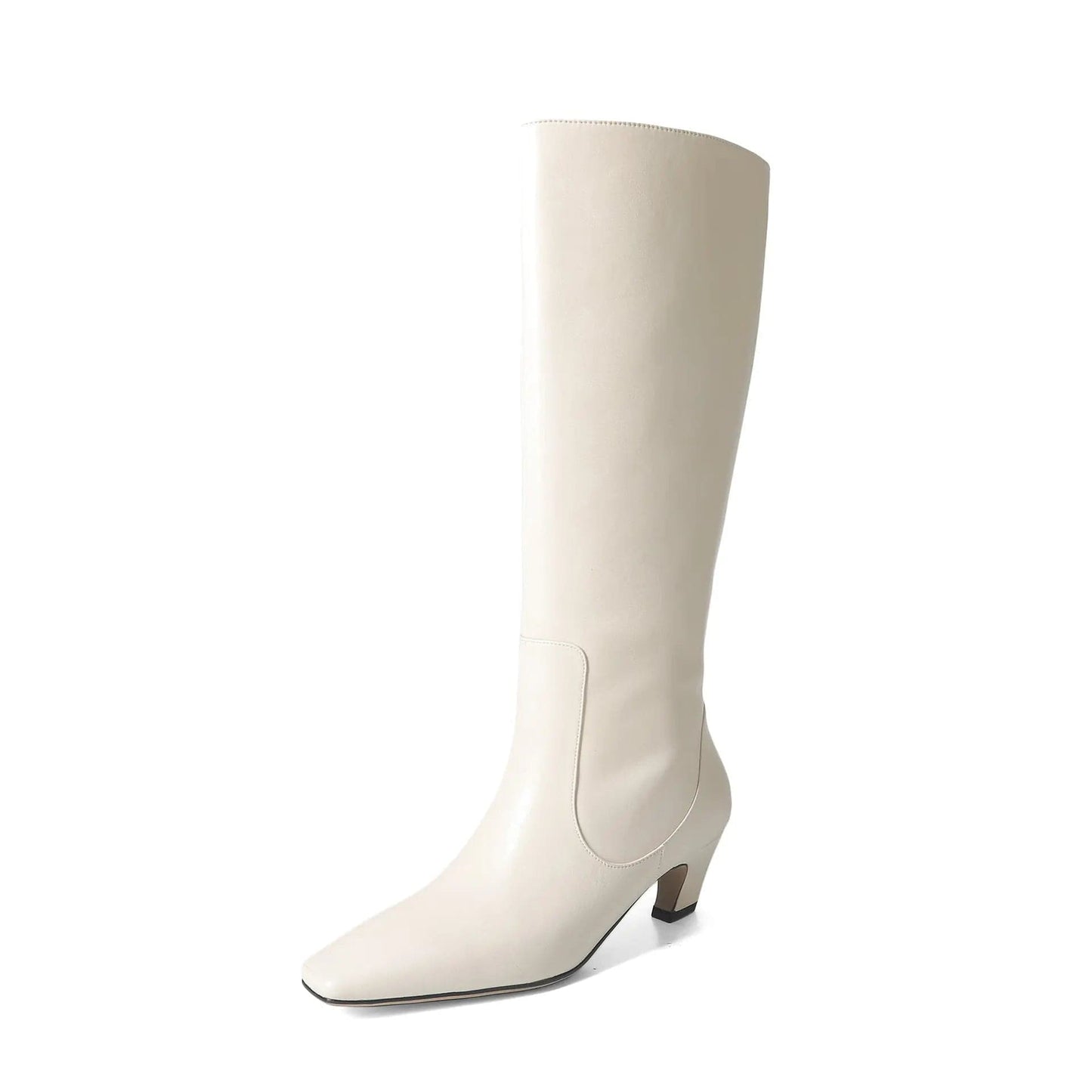 Saboor store Below The Knee Tall Knight Boots Beige / 34 Below The Knee Tall Knight Boots