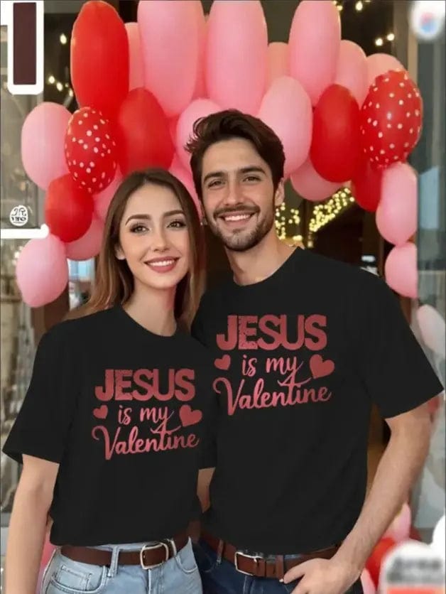 Saboor store  Black / 2XL / Men Love Valentine'S Day T-Shirt,   Couple T-Shirt, Couple Christmas, Fashion Casual T-Shirt, Short-Sleeved T-Shirt