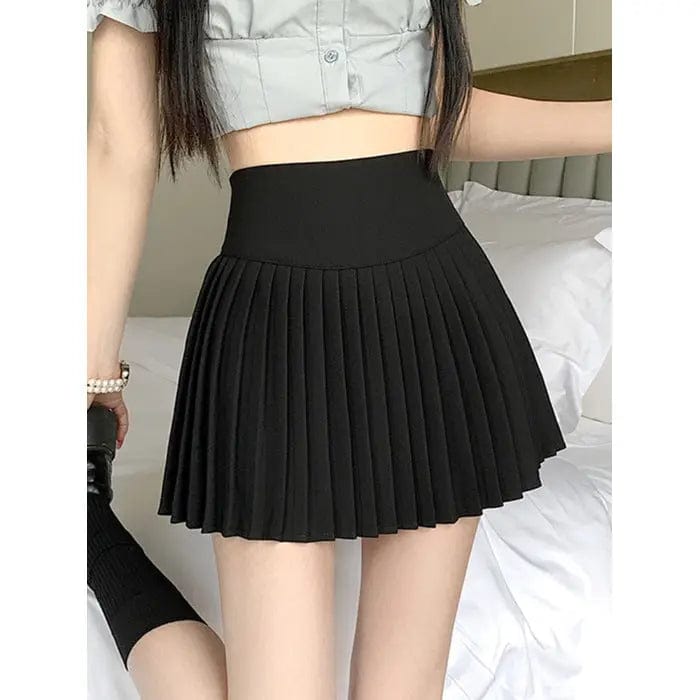 Saboor store  Black / L Hot Girl High Waist College Style White Jk Pleated Skirt Female