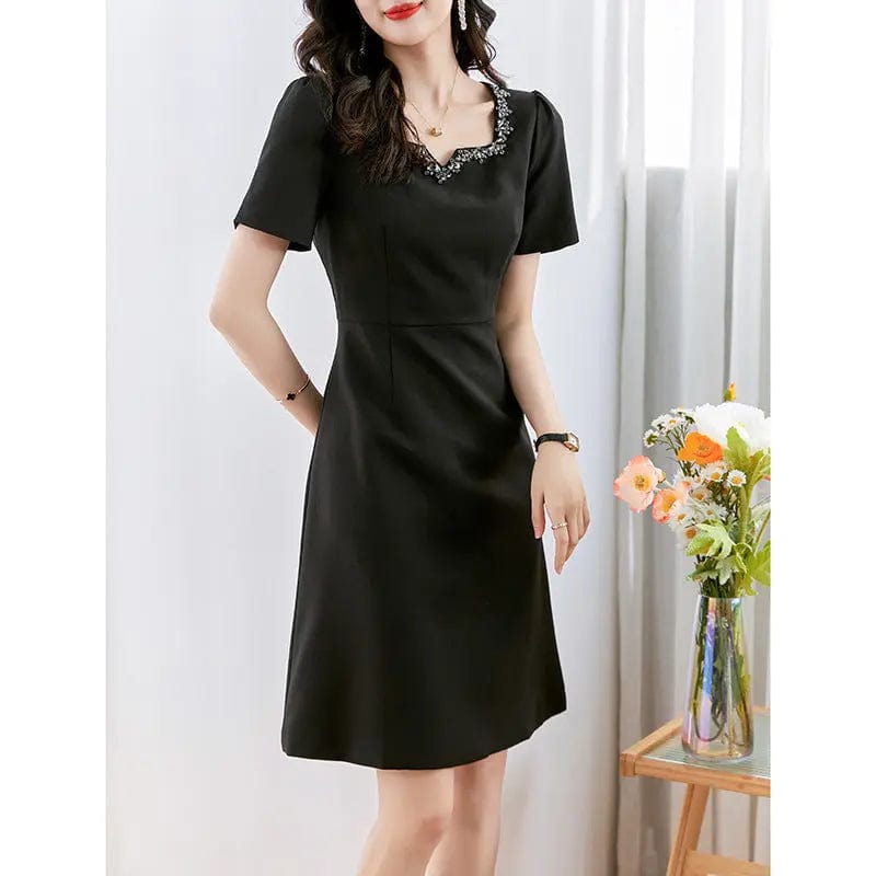 Saboor store  Black / L light luxury dress