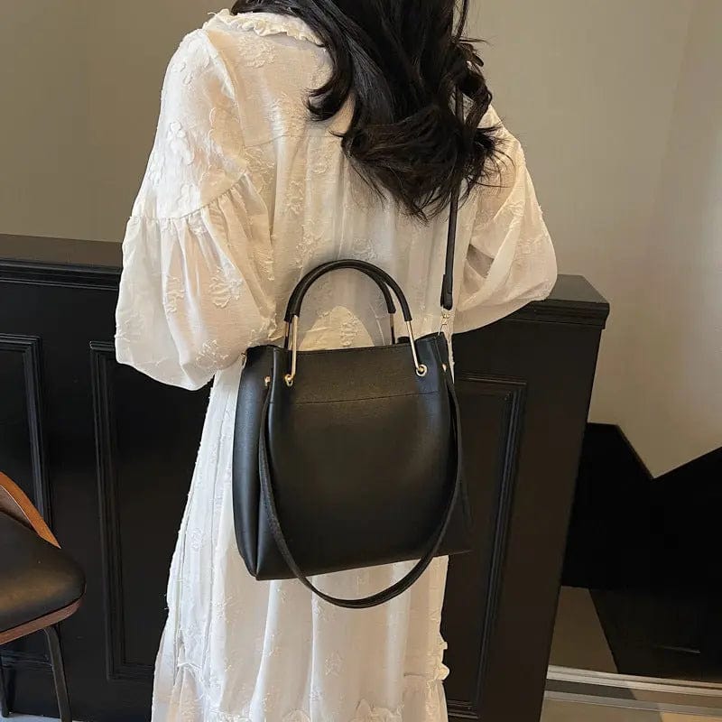 Saboor store Bucket Bag Simple All-match Portable Sho Black Bucket Bag Simple All-match Portable Shoulder Crossbody Bags