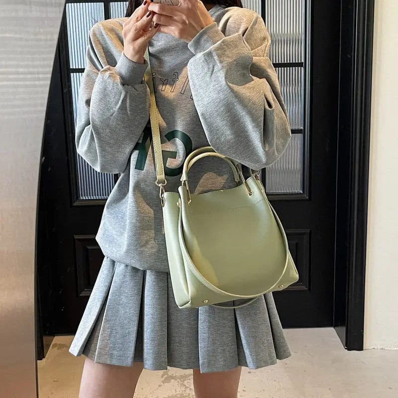 Saboor store Bucket Bag Simple All-match Portable Sho Green Bucket Bag Simple All-match Portable Shoulder Crossbody Bags