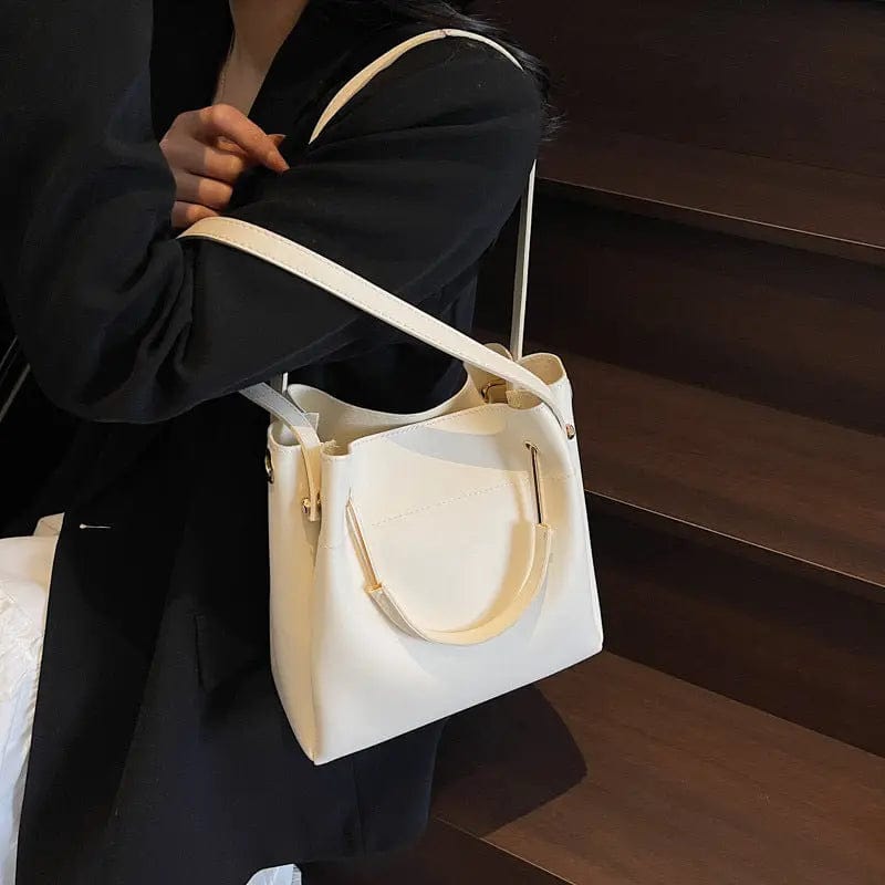 Saboor store Bucket Bag Simple All-match Portable Sho White Bucket Bag Simple All-match Portable Shoulder Crossbody Bags