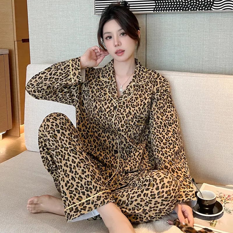 Saboor store  Casual Cartoon Milk Silk Homewear Suit