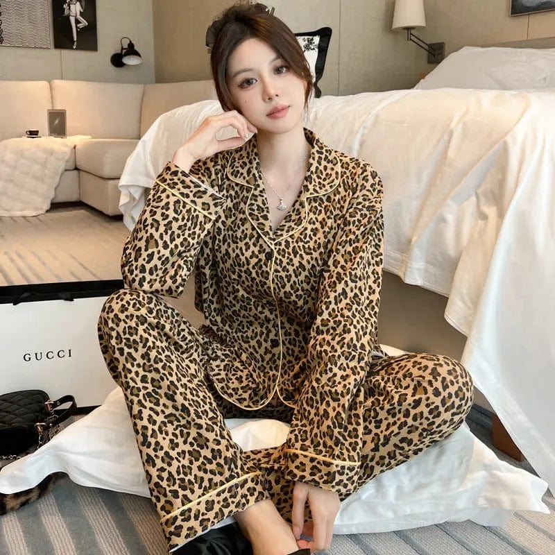 Saboor store  Casual Cartoon Milk Silk Homewear Suit