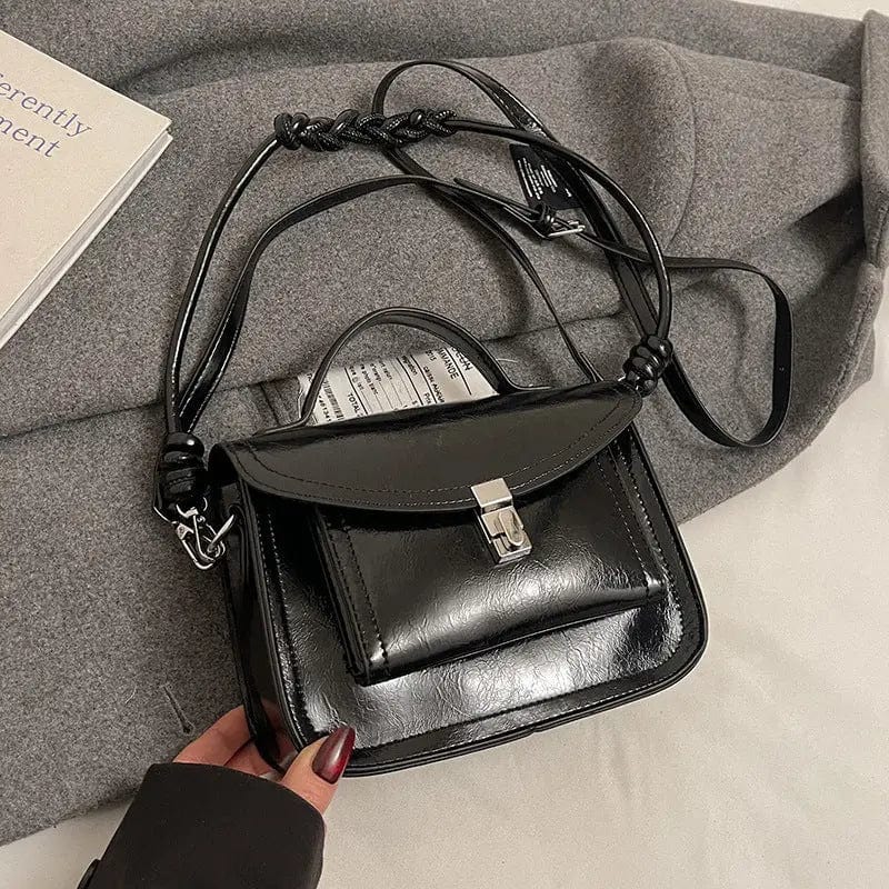 Saboor store Casual Small Square Shoulder Bag Retro P Black Without Pendant Casual Small Square Shoulder Bag Retro Portable Messenger Handbags For Women