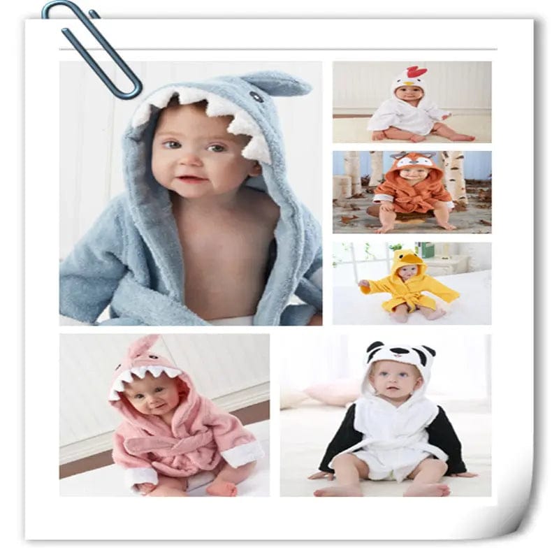 Saboor store  Children's Hooded Absorbent Animal-shaped Bathrobe Children's Hooded Absorbent Animal-shaped Bathrobe