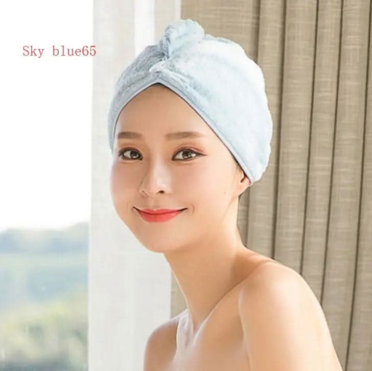 Saboor store  elegant, chic, stylish, trendy, fashion, feminine, classic, modern, boho, casual, formal, party, summer, winter, cozy, sophisticated, minimal, floral, vibrant, luxurious, timeless, comfortable, versatile 2pcs Sky blue65 Women's Hair Dryer Cap, Absorbent Dry Hair Towel