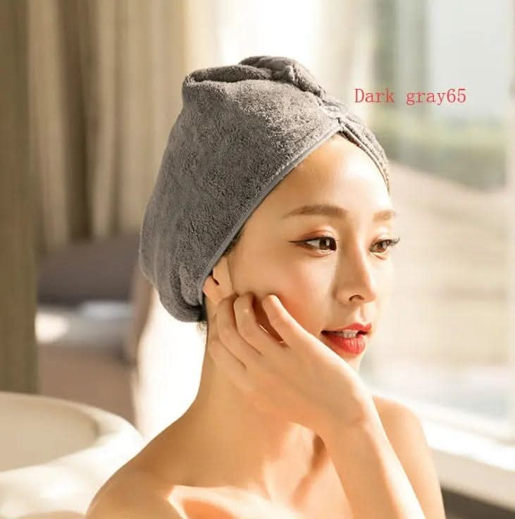 Saboor store  elegant, chic, stylish, trendy, fashion, feminine, classic, modern, boho, casual, formal, party, summer, winter, cozy, sophisticated, minimal, floral, vibrant, luxurious, timeless, comfortable, versatile 3pcs Dark gray65 Women's Hair Dryer Cap, Absorbent Dry Hair Towel