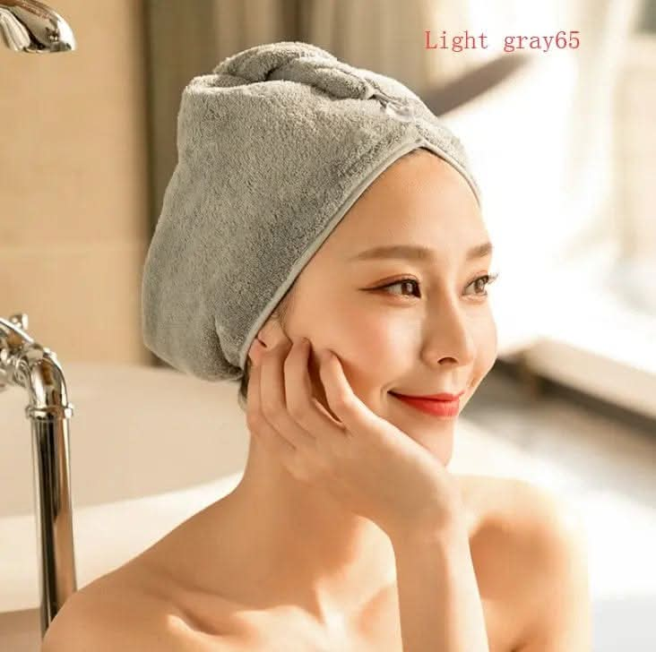 Saboor store  elegant, chic, stylish, trendy, fashion, feminine, classic, modern, boho, casual, formal, party, summer, winter, cozy, sophisticated, minimal, floral, vibrant, luxurious, timeless, comfortable, versatile 3pcs Light gray65 Women's Hair Dryer Cap, Absorbent Dry Hair Towel