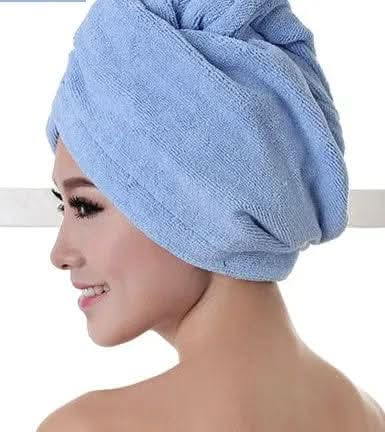 Saboor store  elegant, chic, stylish, trendy, fashion, feminine, classic, modern, boho, casual, formal, party, summer, winter, cozy, sophisticated, minimal, floral, vibrant, luxurious, timeless, comfortable, versatile Blue60x20cm Women's Hair Dryer Cap, Absorbent Dry Hair Towel