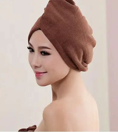 Saboor store  elegant, chic, stylish, trendy, fashion, feminine, classic, modern, boho, casual, formal, party, summer, winter, cozy, sophisticated, minimal, floral, vibrant, luxurious, timeless, comfortable, versatile Brown Women's Hair Dryer Cap, Absorbent Dry Hair Towel