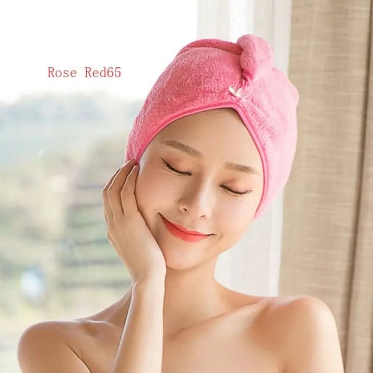 Saboor store  elegant, chic, stylish, trendy, fashion, feminine, classic, modern, boho, casual, formal, party, summer, winter, cozy, sophisticated, minimal, floral, vibrant, luxurious, timeless, comfortable, versatile Rose Red65 Women's Hair Dryer Cap, Absorbent Dry Hair Towel