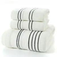 Saboor store  elegant, chic, stylish, trendy, fashion, feminine, classic, modern, boho, casual, formal, party, summer, winter, cozy, sophisticated, minimal, floral, vibrant, luxurious, timeless, comfortable, versatile White / Set / CM Household Pure Cotton Towel Towel Bath Towel