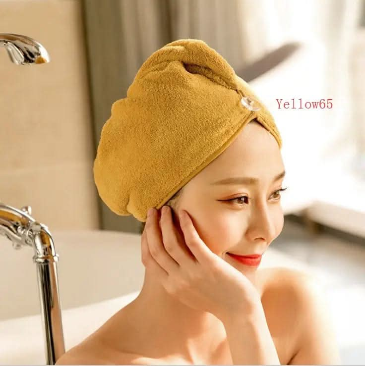 Saboor store  elegant, chic, stylish, trendy, fashion, feminine, classic, modern, boho, casual, formal, party, summer, winter, cozy, sophisticated, minimal, floral, vibrant, luxurious, timeless, comfortable, versatile Yellow65 Women's Hair Dryer Cap, Absorbent Dry Hair Towel