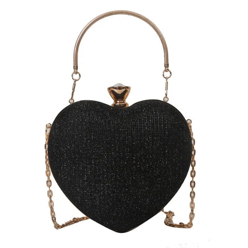 Saboor store Evening Clutch Bag Women Bag Shiny Handb Evening Clutch Bag Women Bag Shiny Handbag Heart Shape Metal Clutches Bag Fashion Chain Shoulder Crossbody Bag Luxury Lady Purse Valentines Day Outfit