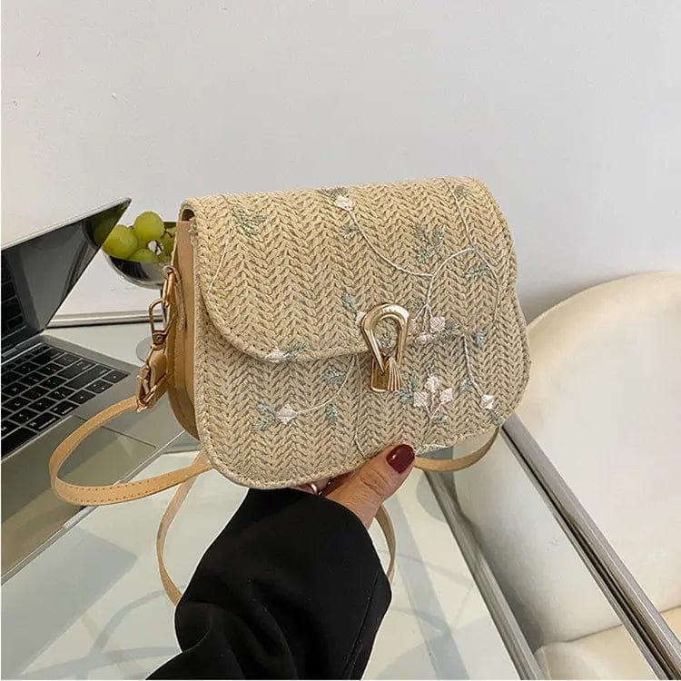 Saboor store Fashion Personality Summer Straw Woven B Khaki Fashion Personality Summer Straw Woven Bag Girl