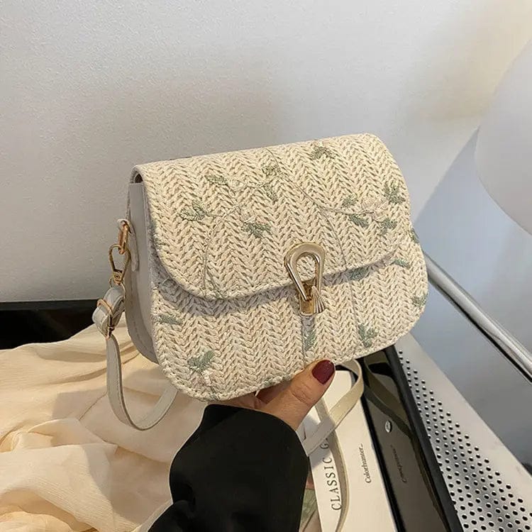 Saboor store Fashion Personality Summer Straw Woven B White Fashion Personality Summer Straw Woven Bag Girl