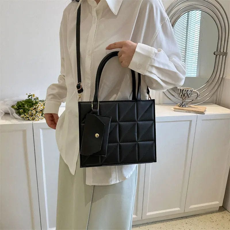 Saboor store Fashion Plaid Shoulder With Small Wallet Fashion Plaid Shoulder With Small Wallet Simple Elegant Portable Square Tots Women's Handbag