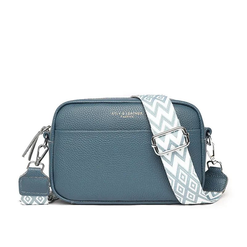 Saboor store Fashion Shoulder Crossbody Bags With Rho Blue Fashion Shoulder Crossbody Bags With Rhombus Embroidered Wide Shoulder Strap Cute Small Square Bag Women