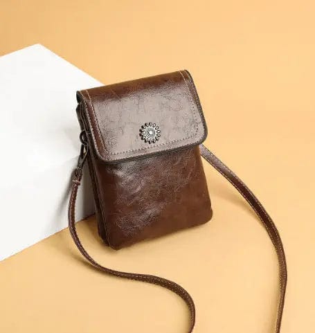 Saboor store Fashion Simple Large Capacity Mobile Pho Brown Fashion Simple Large Capacity Mobile Phone Bag Mini Crossbody Bag