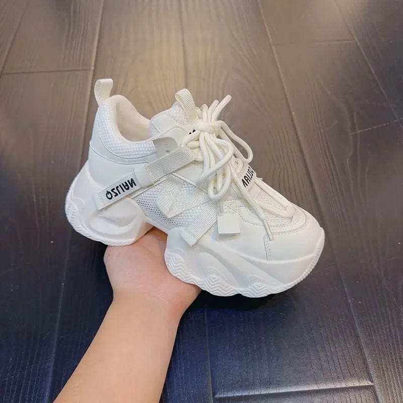 Saboor store Fashion Thick Bottom Sneaker Women's All White / 35 Fashion Thick Bottom Sneaker Women's All-match