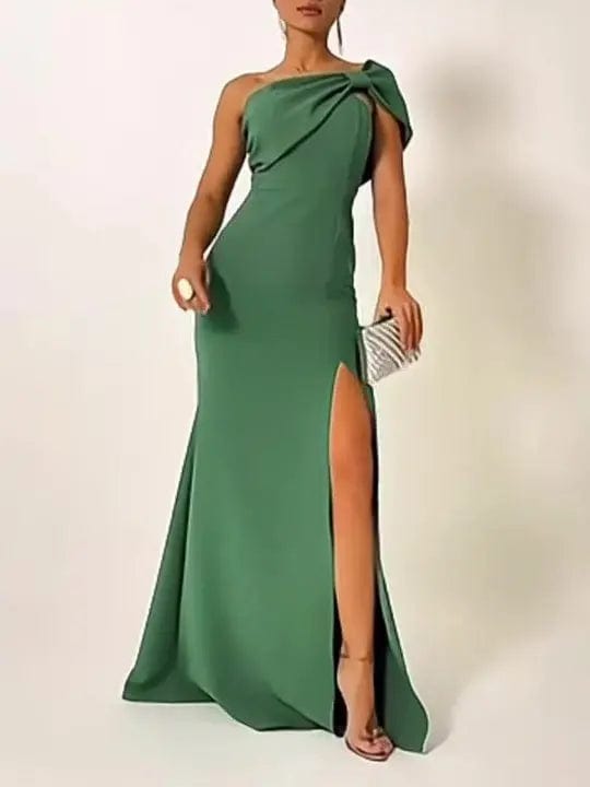 Saboor store Green Bow Tube Top Evening Dress Green Bow Tube Top Evening Dress