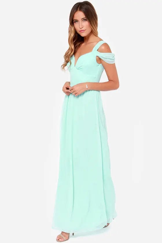 Saboor store Long Floor Length Elegant Greek Style Pl Light Green / L Long Floor Length Elegant Greek Style Pleated Dress