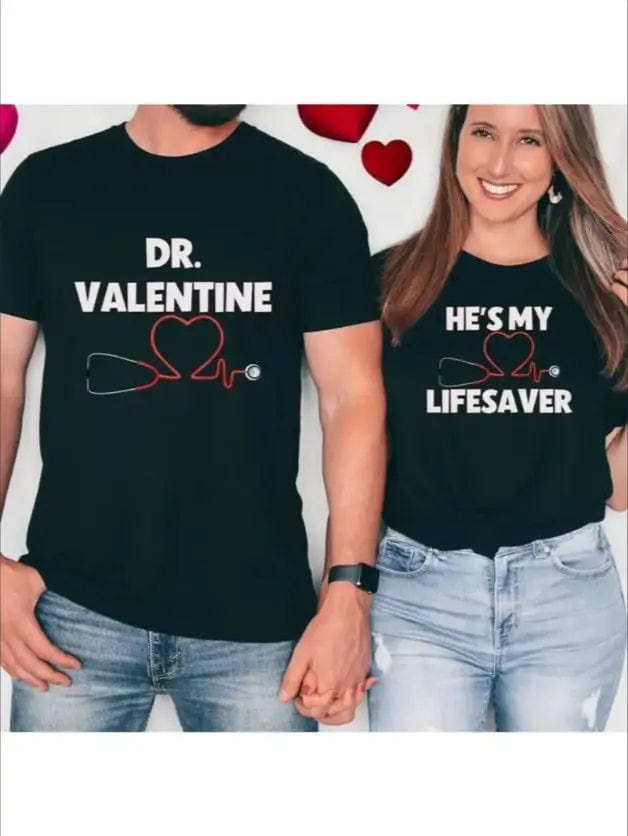 Saboor store  Love Valentine'S Day T-Shirt, Couple T-Shirt, Couple Christmas, Fashion Casual T-Shirt, Short-Sleeved T-Shirt Black / 2XL / Men Love Valentine'S Day T-Shirt,   Couple T-Shirt, Couple Christmas, Fashion Casual T-Shirt, Short-Sleeved T-Shirt