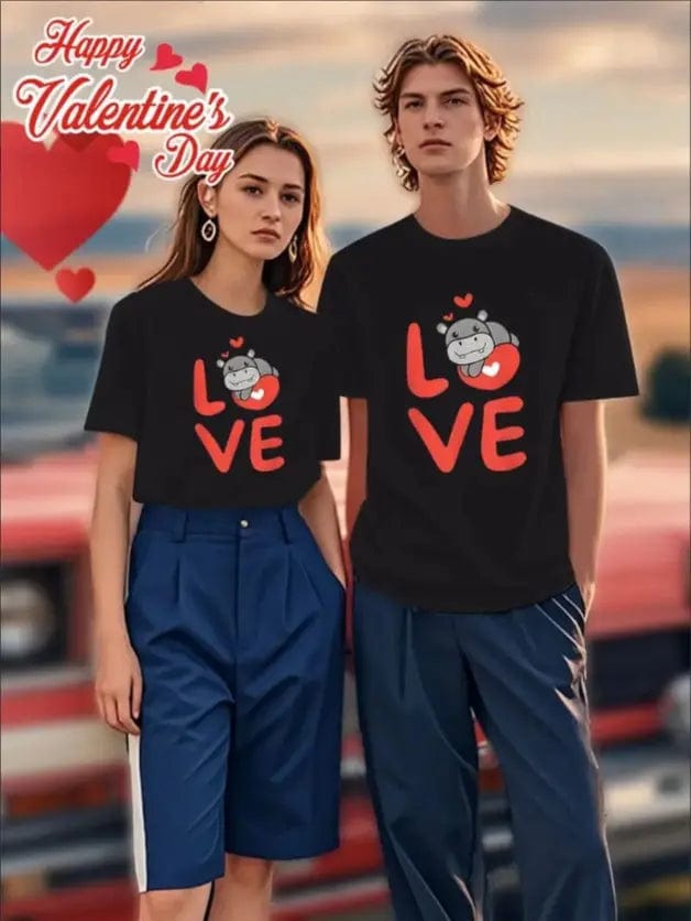 Saboor store  Love Valentine'S Day T-Shirt, Couple T-Shirt, Couple Christmas, Fashion Casual T-Shirt, Short-Sleeved T-Shirt Black / 2XL / Men Love Valentine'S Day T-Shirt,   Couple T-Shirt, Couple Christmas, Fashion Casual T-Shirt, Short-Sleeved T-Shirt