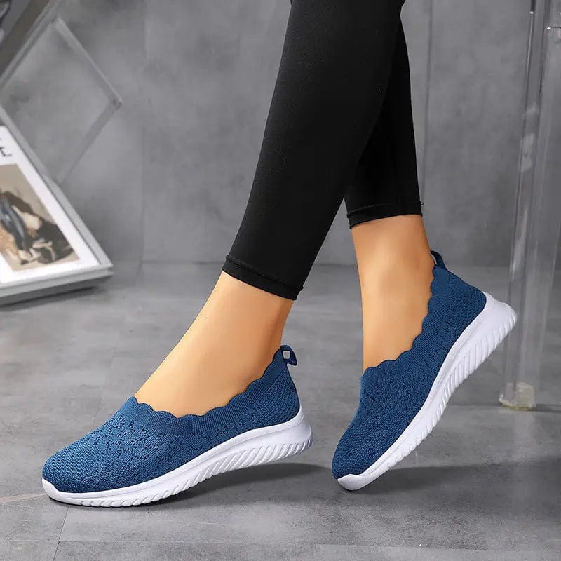 Saboor store Low-cut Flying Woven Fashion Plus Size W Blue / 36 Low-cut Flying Woven Fashion Plus Size Women's Shoes