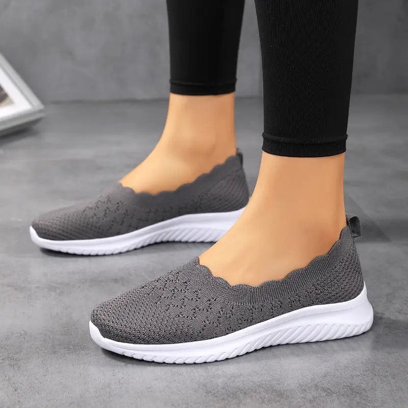 Saboor store Low-cut Flying Woven Fashion Plus Size W Dark Gray / 36 Low-cut Flying Woven Fashion Plus Size Women's Shoes