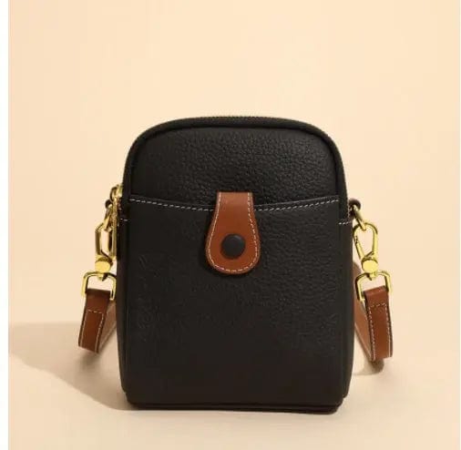 Saboor store Lychee Pattern Mobile Phone Bag Small Hi Black Lychee Pattern Mobile Phone Bag Small High Quality Leather Crossbody Bags For Women Wallet