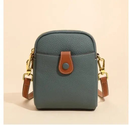 Saboor store Lychee Pattern Mobile Phone Bag Small Hi Sea blue Lychee Pattern Mobile Phone Bag Small High Quality Leather Crossbody Bags For Women Wallet