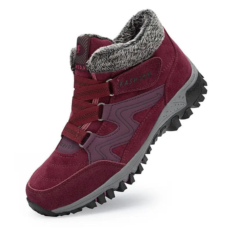 Saboor store Men's And Women's Outdoor Cotton-padded Women's Purplish Red / 35 Men's And Women's Outdoor Cotton-padded Mid-top Sports Cotton Shoes