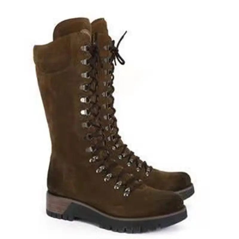 Saboor store New Autumn And Winter Women's Shoes Plus New Autumn And Winter Women's Shoes Plus Size Lace Up Mid Boots